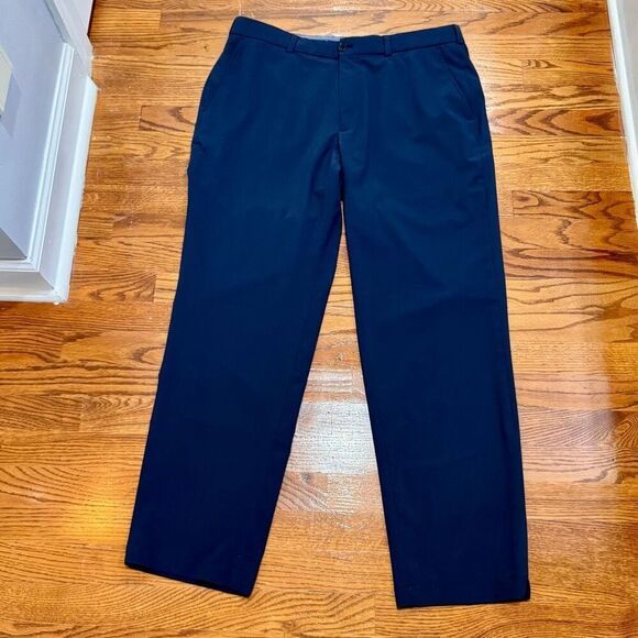 Brooks Brothers Navy Blue Performance Golf Pants. Size 35.  (Tag says 36, but me - Picture 1 of 9